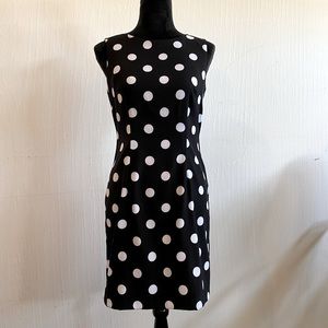 Black and white polka dot tank top dress